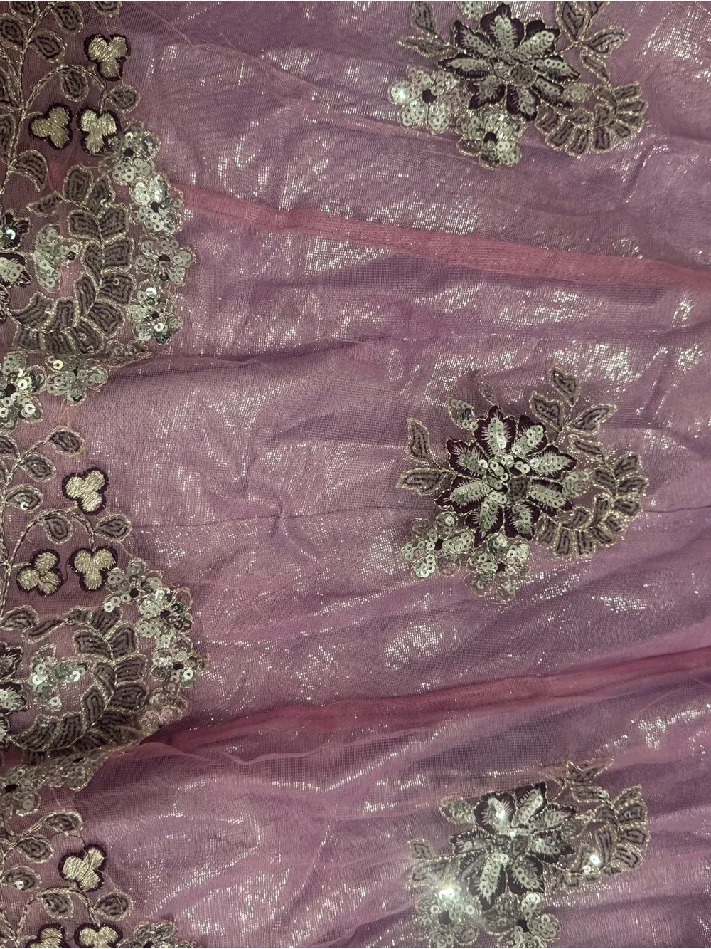 Lavender Purple Embroidered Lehenga Set w/ Matching Blouse & Dupatta